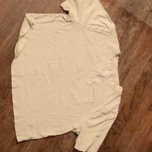 Yellow Women's Boxy Elbow Sleeve Cropped T-Shirt - A New Day